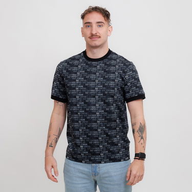 Tričko Emporio Armani EA7 Emporio Armani All-Over Logo Print T-Shirt Čierna | 7M000208-AF12874-UC001, 0