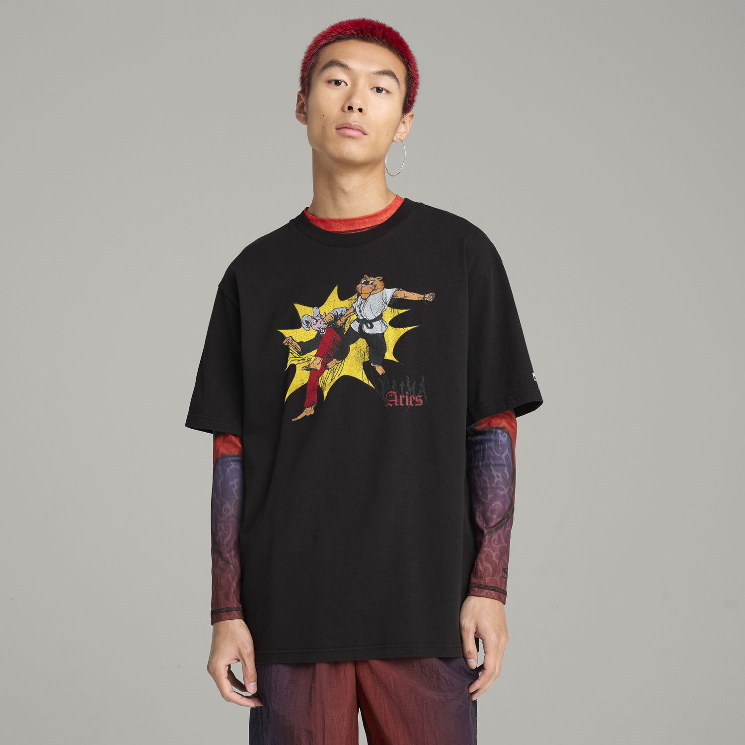 Tričko Puma PUMA x ARIES Graphic T-Shirt Čierna | 629495_01, 0