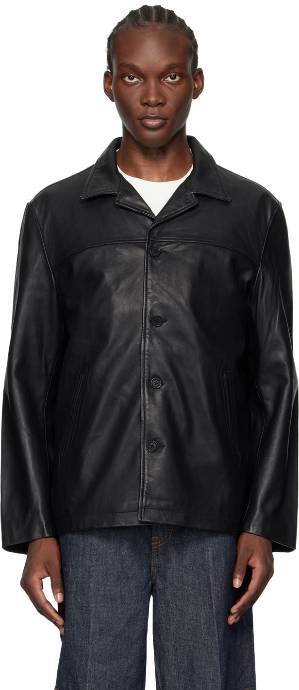 Bunda Nudie Jeans Black Ferry Leather Jacket Čierna | 160911, 0