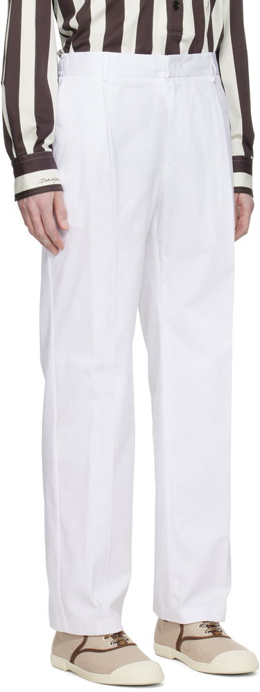 Nohavice Dolce & Gabbana Dolce&Gabbana Gabardine Trousers Biela | GP0K7TFUFNV, 1