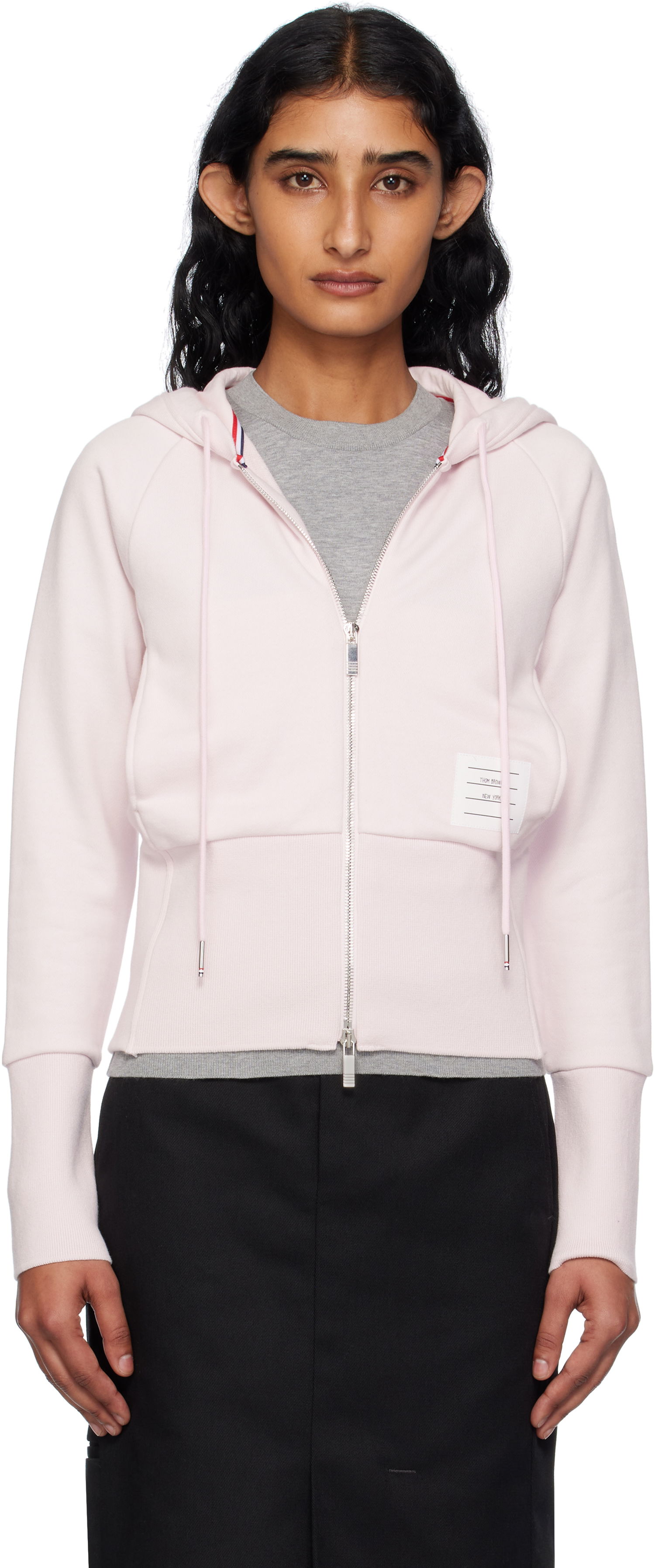 Mikina Thom Browne Thom Browne 4-Bar Zip Hoodie Ružová | FJT382A-03037, 0