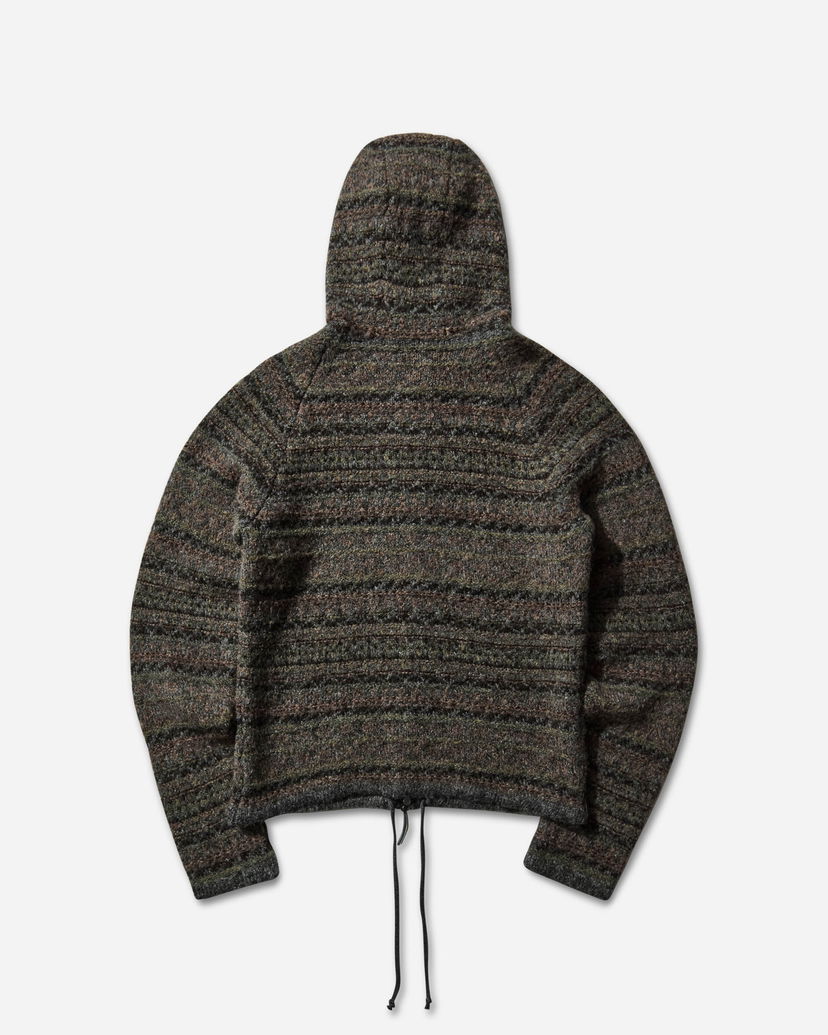 Mikina ROA Fair Isle Felted Knit Zip-Up Hoodie Zelené | RBMW0520YA74 GRN0012