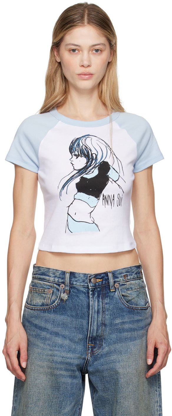 Anna Sui Girl Graphic Crop T-Shirt