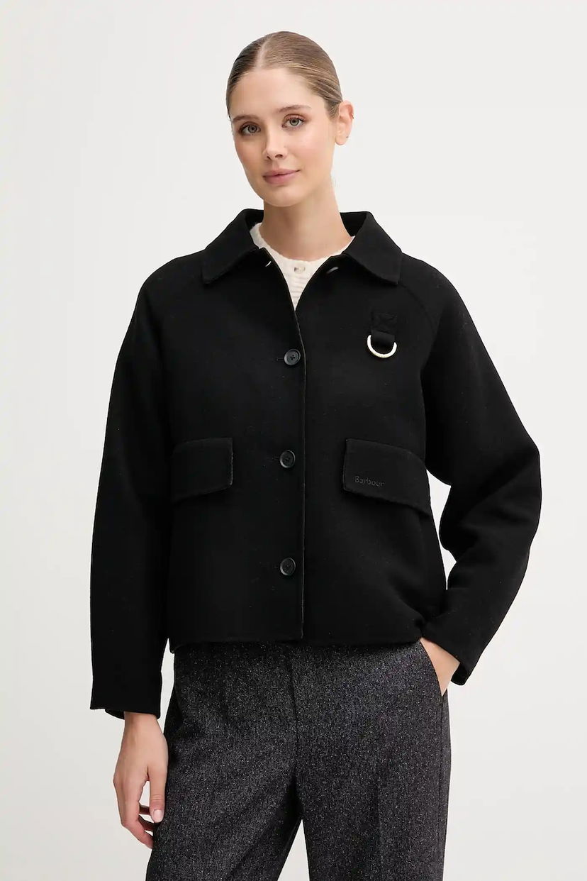 Bunda Barbour Barbour Leonie Oversized Wool Jacket Čierna | LOS0077