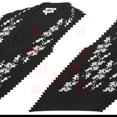 Sveter YMC Heidi Knit Flower Vest Čierna | Q8WMA-01, 1