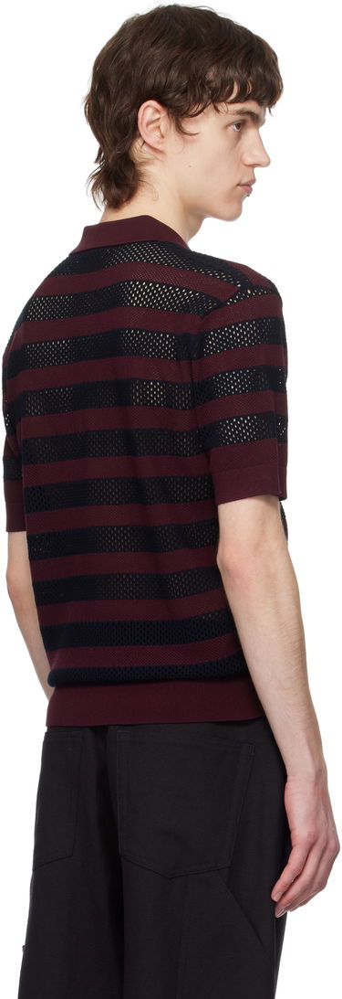 Polo tričko Dries Van Noten Dries Van Noten Striped Knit Polo Vínová | 251-021214-1701, 2