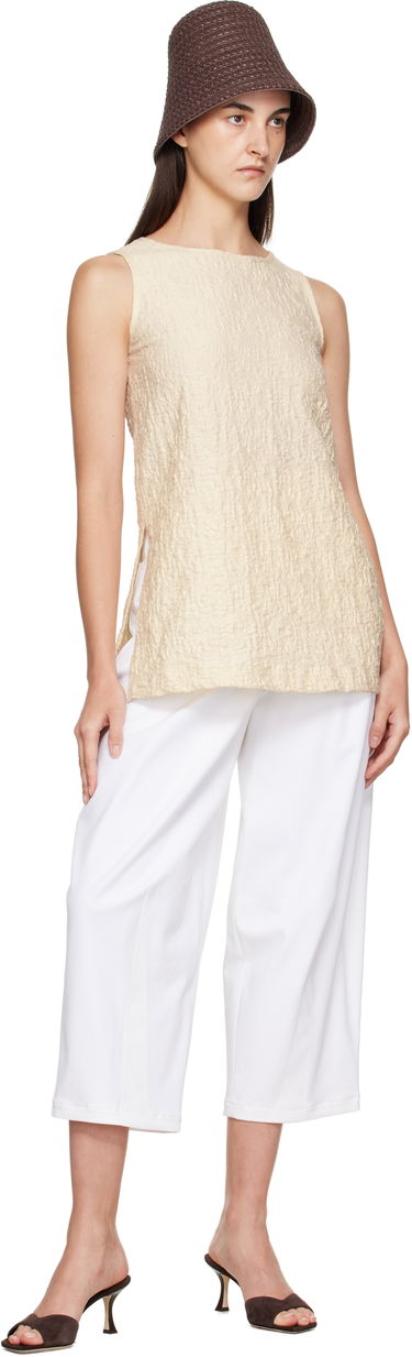 Tielko Max Mara Max Mara Textured Sleeveless Top Béžová | 2521946058600, 3
