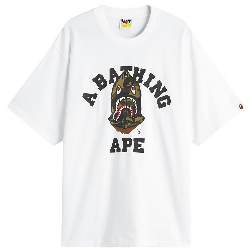 Tričko BAPE 1st Camo Shark Seijin College T-Shirt Biela | 001TEL801316M-WHT