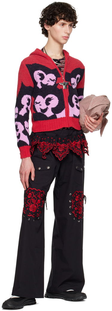 Cargo nohavice Chopova Lowena Embroidered Wide-Leg Cargo Trousers Čierna | 4072, 3
