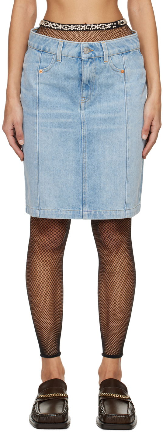 Sukňa Martine Rose Narrow Front Denim Miniskirt Modrá | MRSS24-238, 0