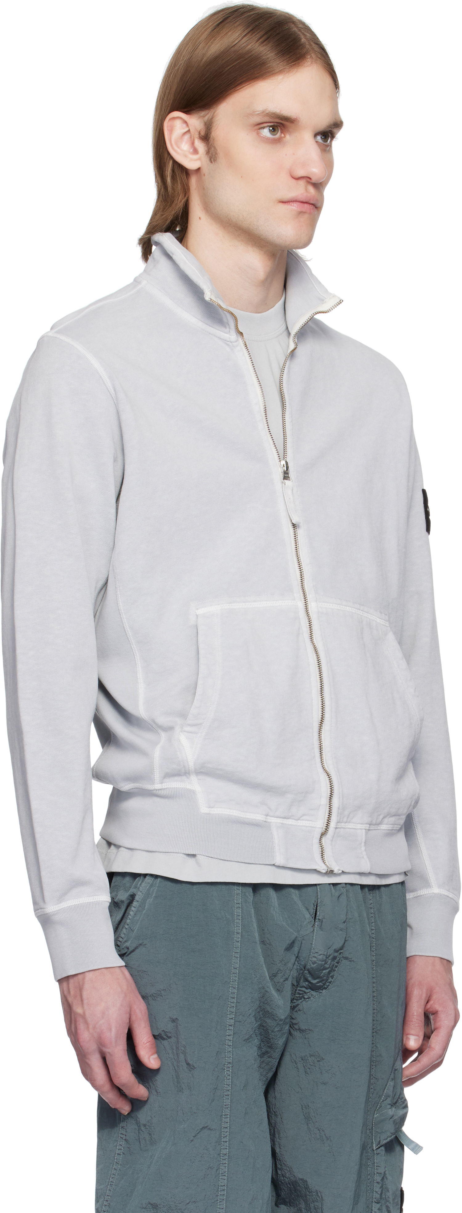 Mikina Stone Island Stone Island Fleece Sweatshirt with Zip Closure Šedá | K1S15 6100022 S0060, 1