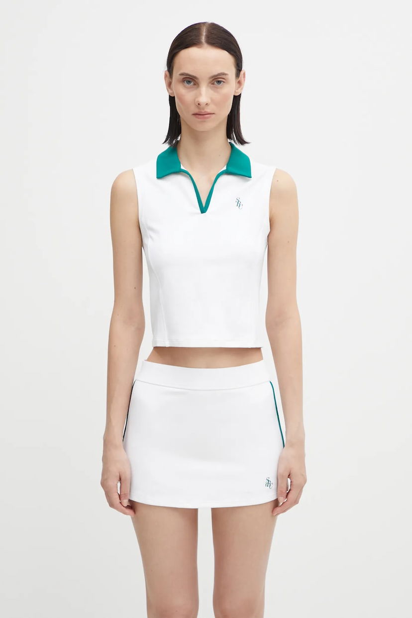 Polo tričko Sporty & Rich Sleeveless Sports Polo Top Biela | TO024621302WH27