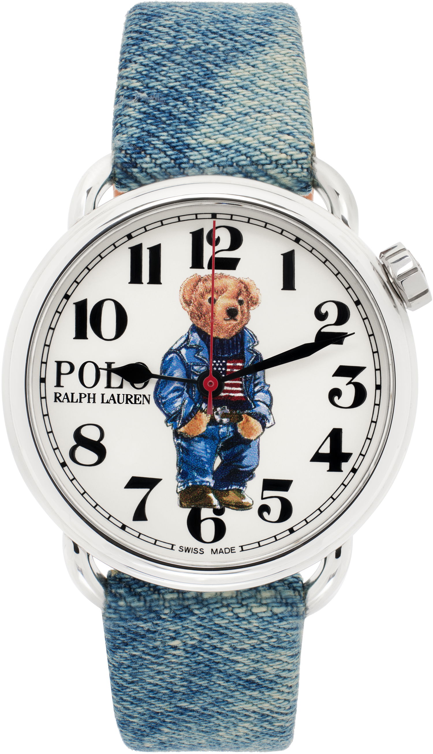 Hodinky Polo by Ralph Lauren Steel Watch With Blue Denim Strap Modrá | 472836820001, 0