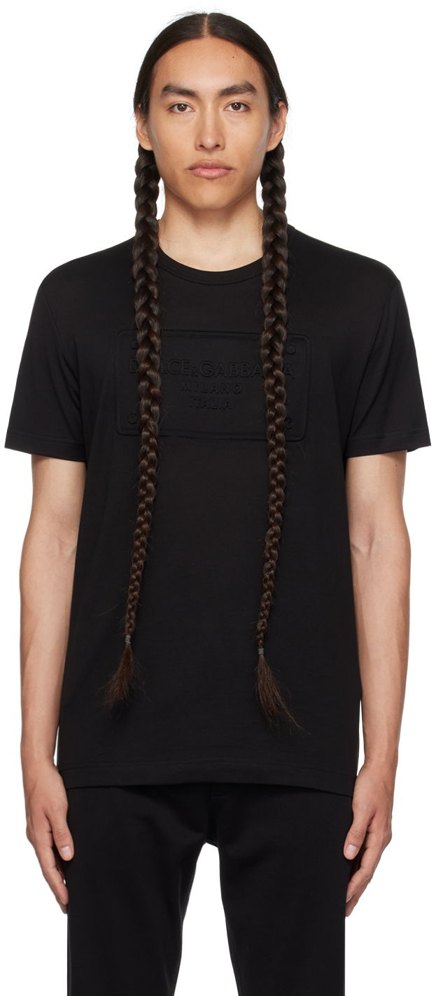 Tričko Dolce & Gabbana Black Embossed T-Shirt Čierna | G8KBAZG7C7U, 0