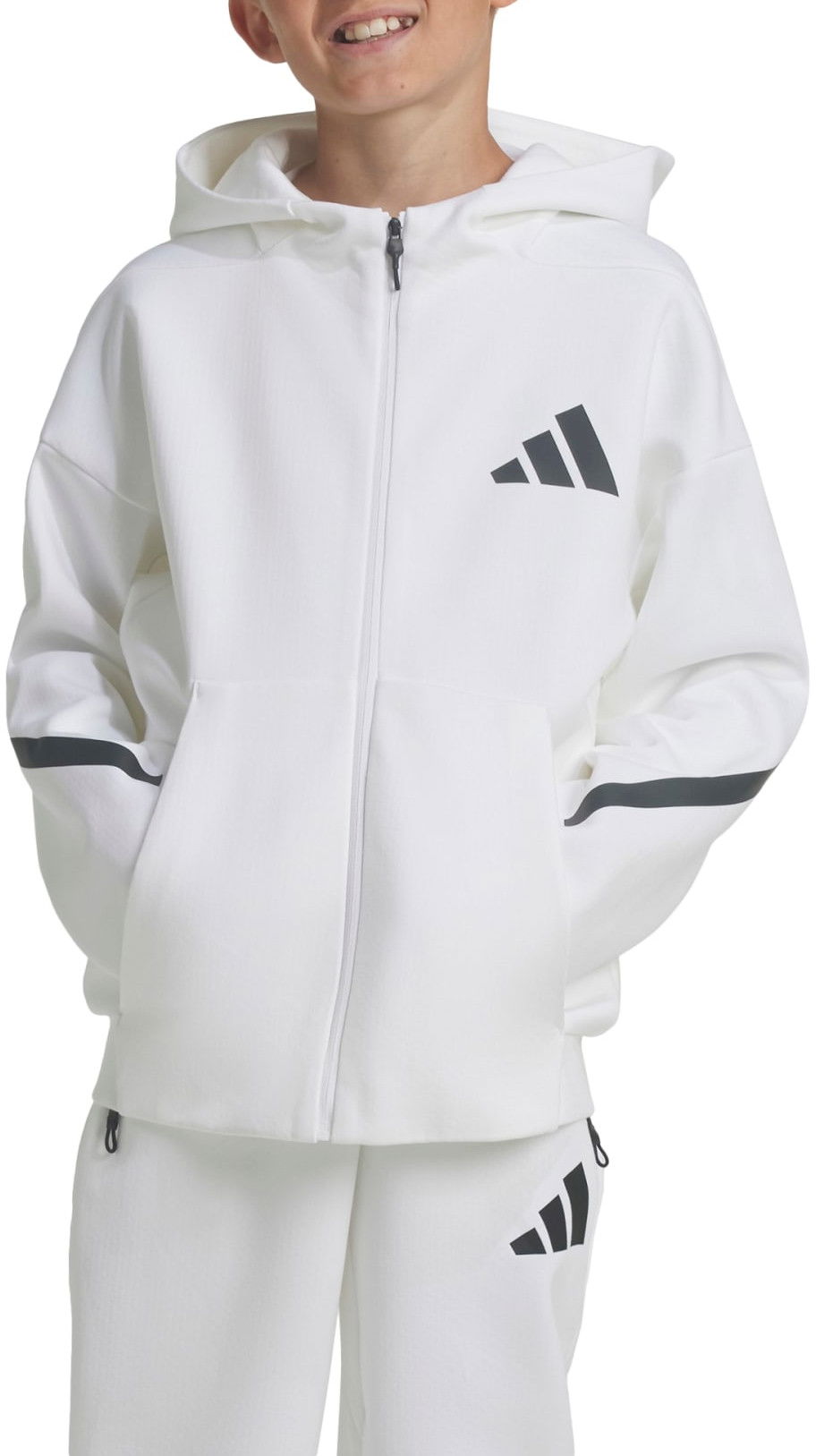 Mikina adidas Originals J Z.N.E. Full-Zip Hoodie Biela | jj4147, 0