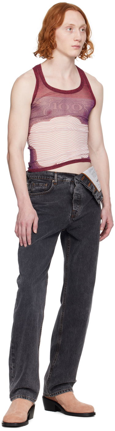 Tielko Jean Paul Gaultier Sheer Tank Top Červená | 24/25-U-DB025-T515-300128, 3