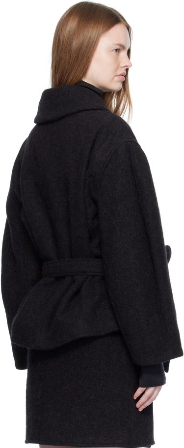 Kabáty LEMAIRE Short Asymmetrical Bathrobe Coat Čierna | CO1149 LF504, 2