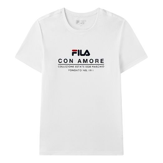 Tričko FILA Loose Short Sleeve T-Shirt With Logo Print Biela | F11M028114G-WT, 0