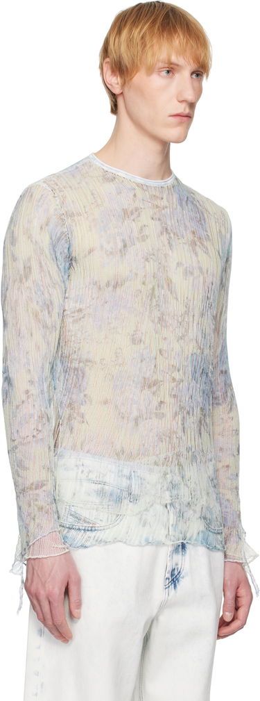 Sveter Diesel Diesel K-Aasmos-A Sheer Floral Long Sleeve Modrá | A18017-0AFBT-8FG, 1
