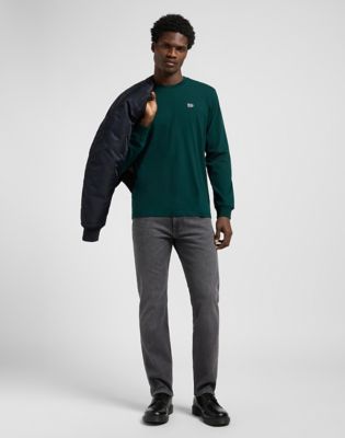 Tričko Lee Lee Regular Fit Long Sleeve Patch Logo T-Shirt Size XXL Zelené | 112370499, 1