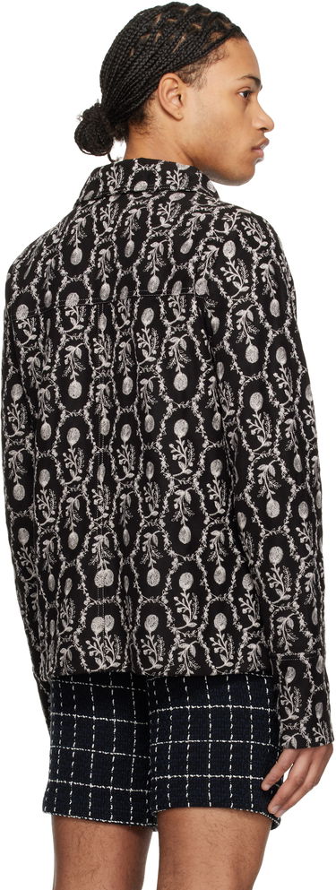 Bunda Anna Sui Anna Sui Sleeping Beauty Embroidered Faux-Suede Jacket Čierna | M1125A31, 2