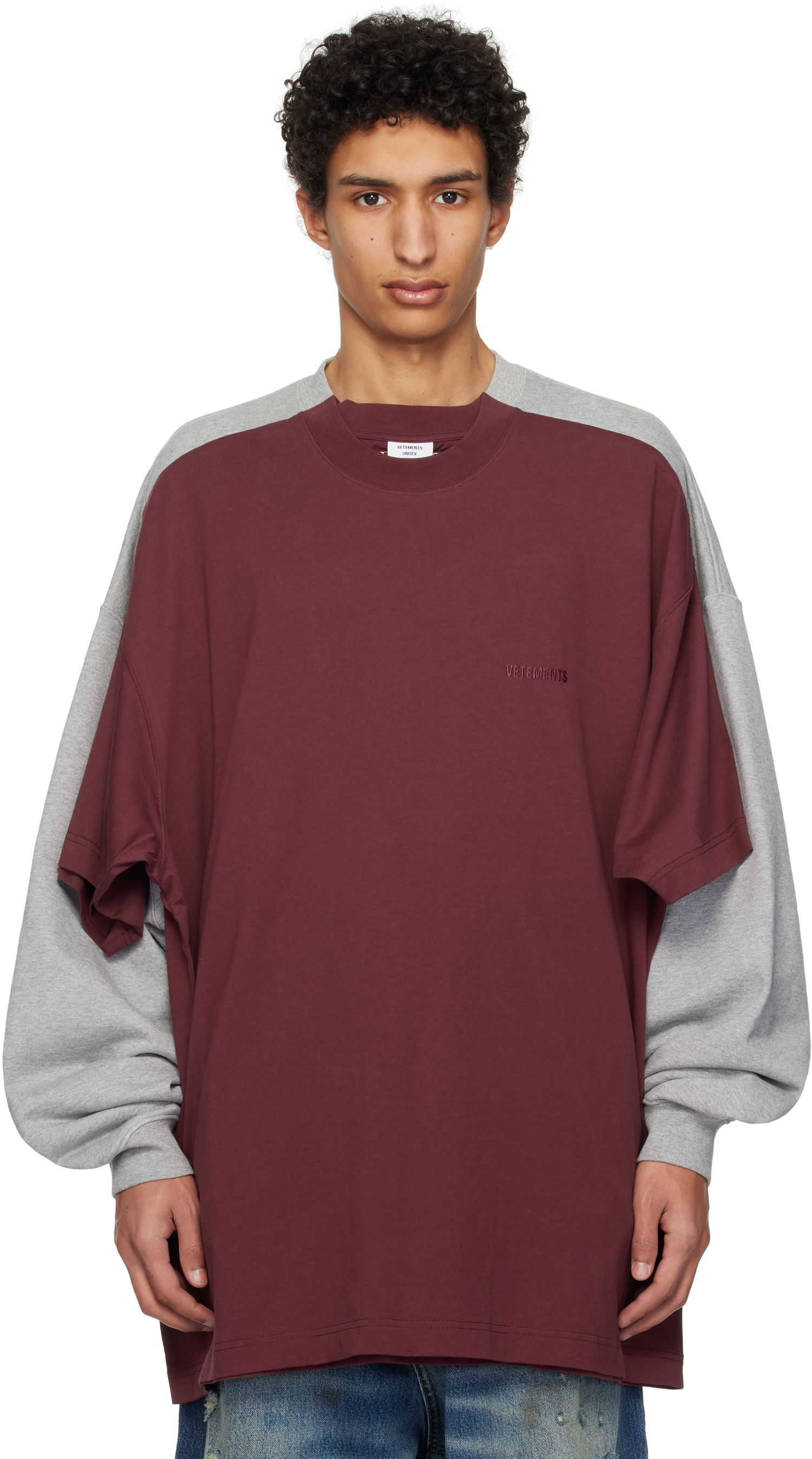 Tričko VETEMENTS Vetements Runway Merged T-Shirt Sweatshirt Vínová | UA66CW630G, 0