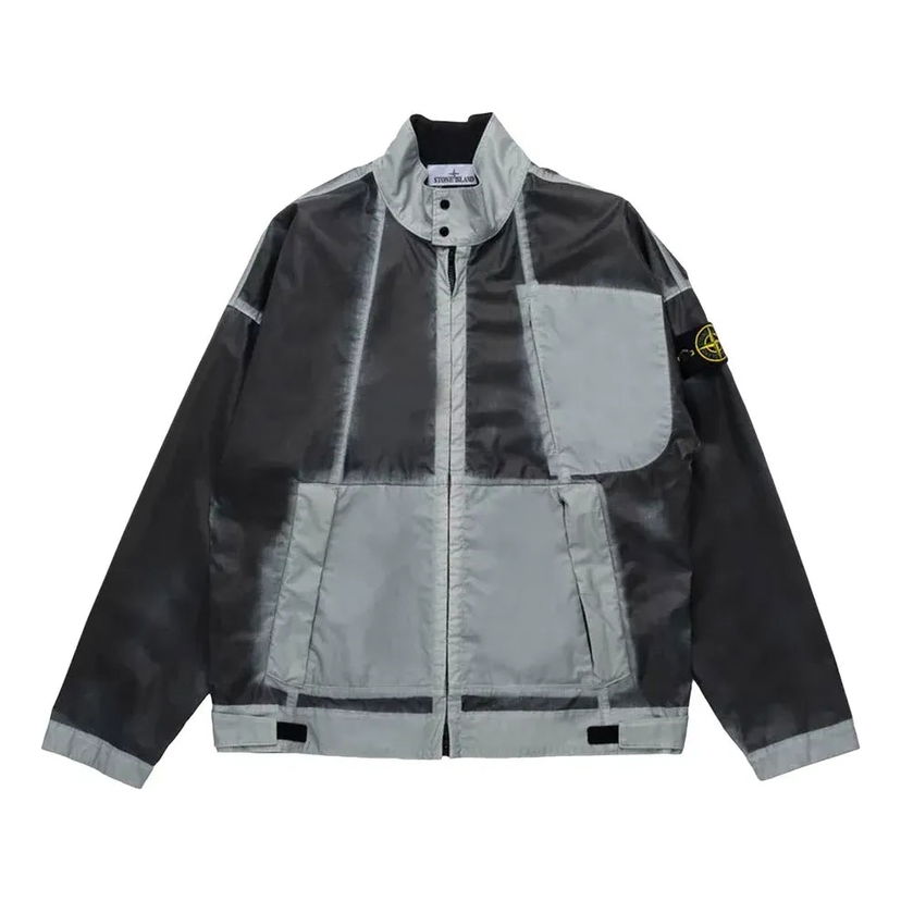 Vetrovka Stone Island Hand Sprayed Mussola Biker Jacket Šedá | 7815431T1-V0041