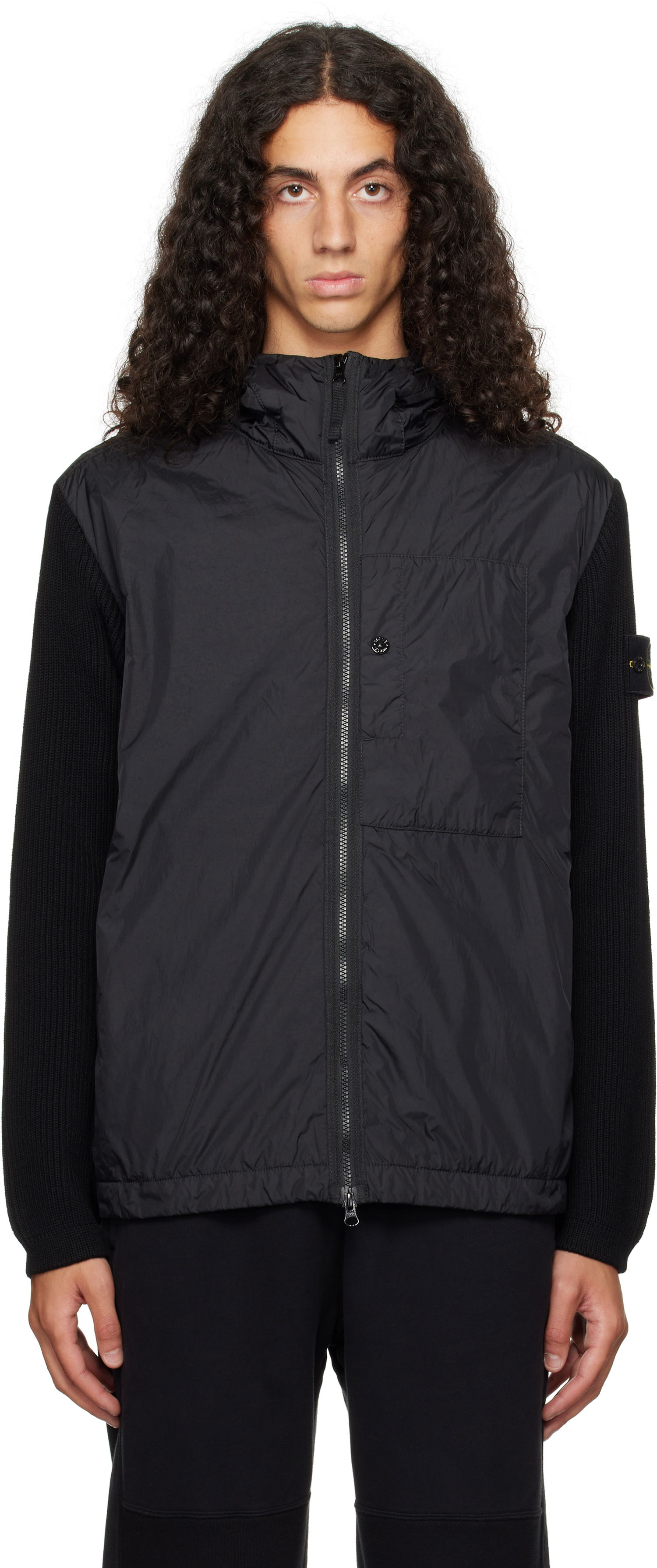 Bunda Stone Island Jacket Crinkle Reps R-NY Čierna | 811545637, 0