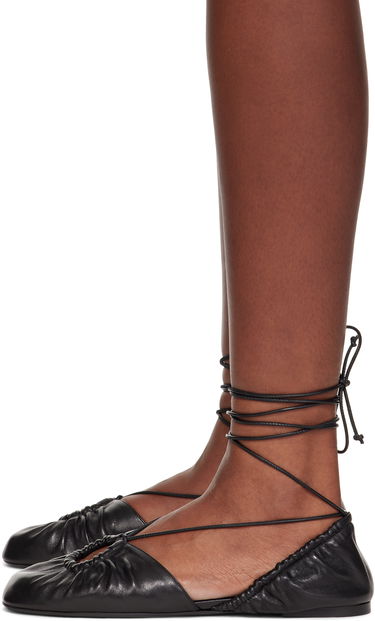Tenisky a topánky LANVIN Lanvin Mesure Lace-Up Leather Ballerina Flats Čierna | FW-SAMS0W-NAPA-E25, 2
