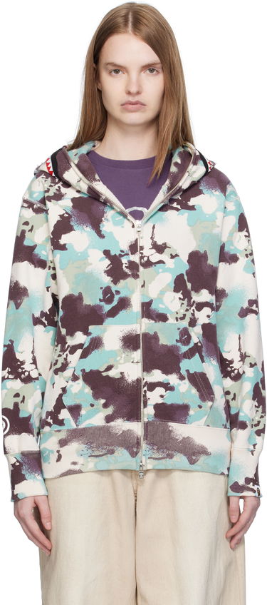 Mikina BAPE A Bathing Ape Map Camo Shark Full Zip Hoodie Rôznofarebný | 001ZPL302001L, 0
