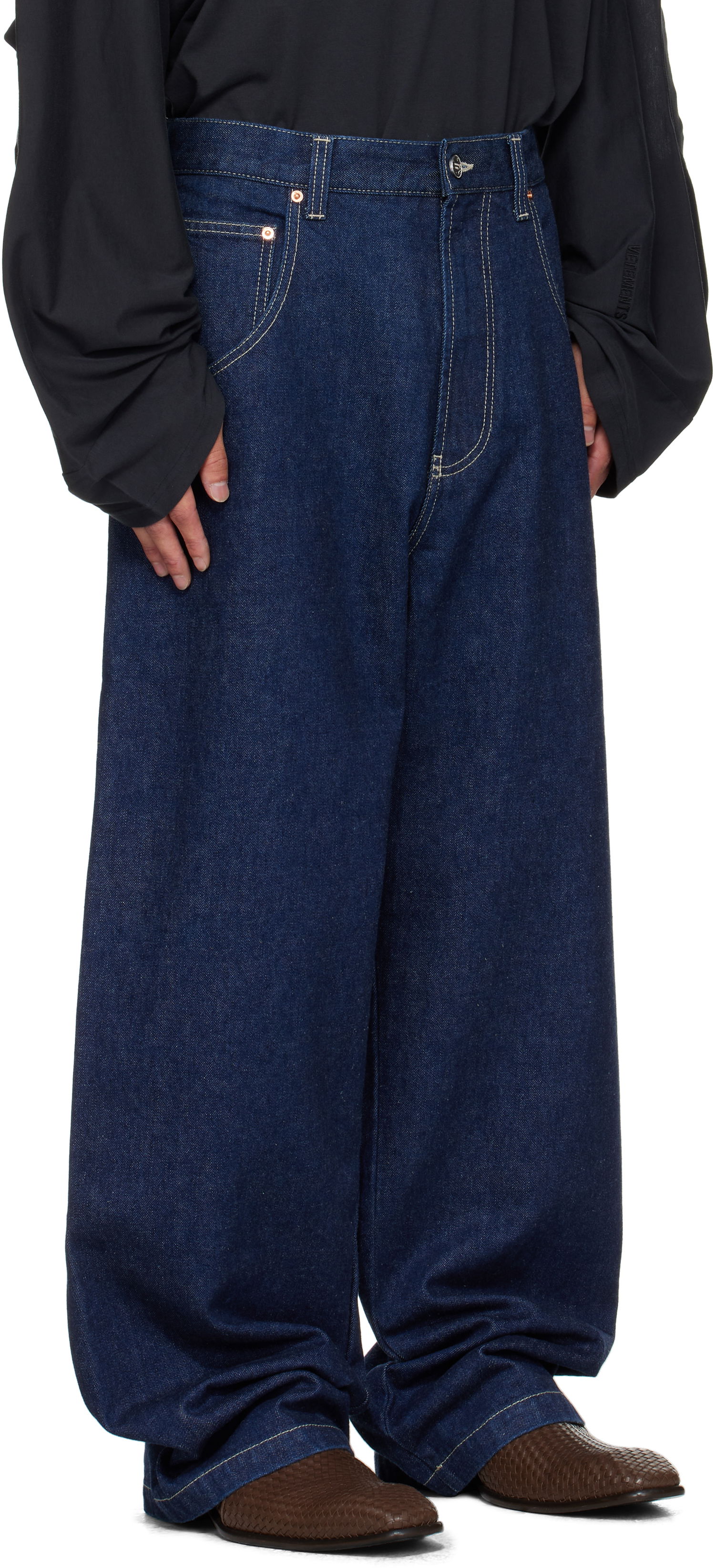 Džínsy VETEMENTS VETEMENTS Hip-Hop Jeans Modrá | UH76DP250N, 1