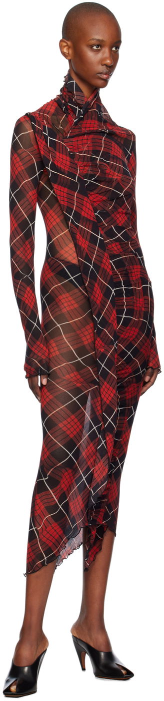 Šaty Jean Paul Gaultier Tartan Midi Dress Červená | 24/31-F-RO230-T568-300001, 3