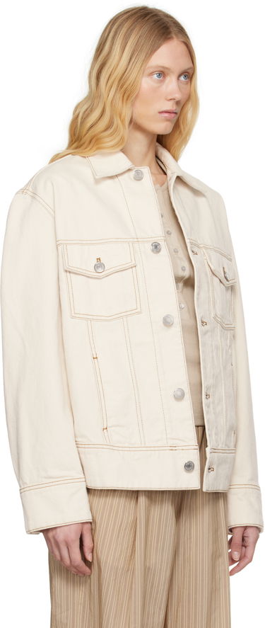 Bunda AMI AMI Paris Trucker Denim Jacket Biela | FJK247.DE0039, 1