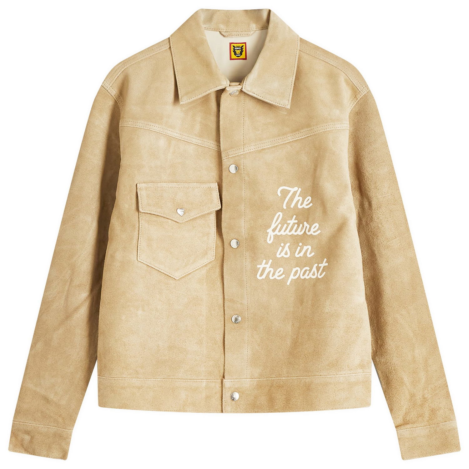 Bomber bunda Human Made Suede Leather Jacket With Embroidery by Human Made Béžová | HM28JK009-BG, 0