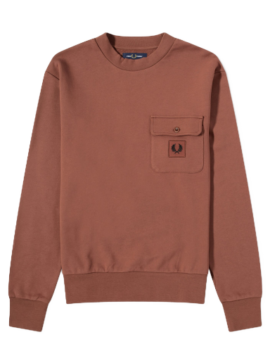 Sveter Fred Perry Badge Crewneck Hnedá | M6805-S54