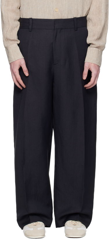 Nohavice Studio Nicholson Studio Nicholson Fume Wide-Leg Trousers Navy | FUME SNM - 1377, 0