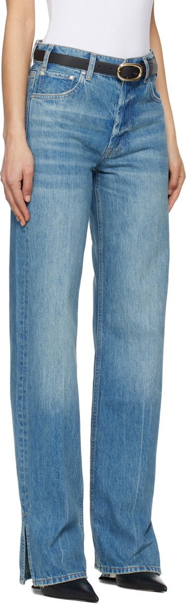 Džínsy Anine Bing Anine Bing Roy Split Hem Jeans Modrá | A-06-1113-477, 4