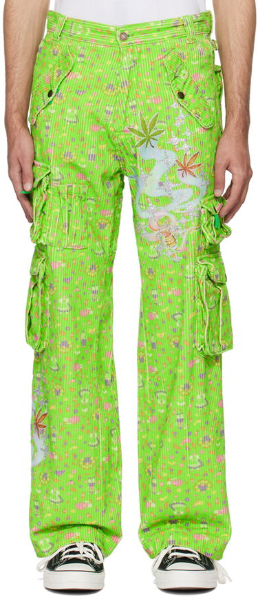 Cargo nohavice ERL Glittered Cargo Pants Zelené | ERL07P001, 0