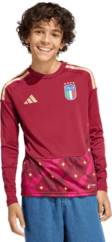Dres adidas Performance Italy Home Goalkeeper Long Sleeve Top with Graphic Detail Vínová | JY7653, 2