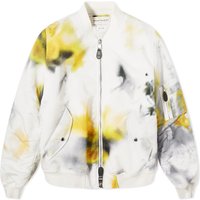 Obscured Flower Printed Bomber Jacket