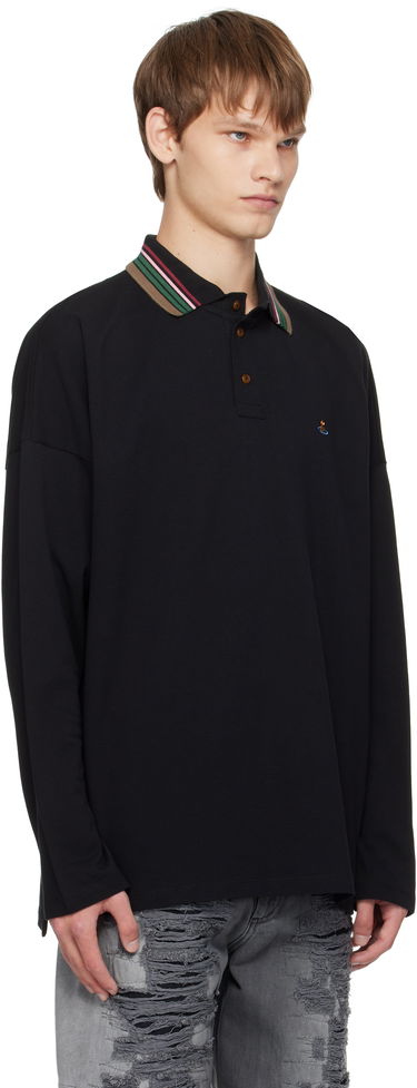Polo tričko Vivienne Westwood Vivienne Westwood Oversized Long Sleeve Polo Čierna | 2H01000Q-J0009-, 1