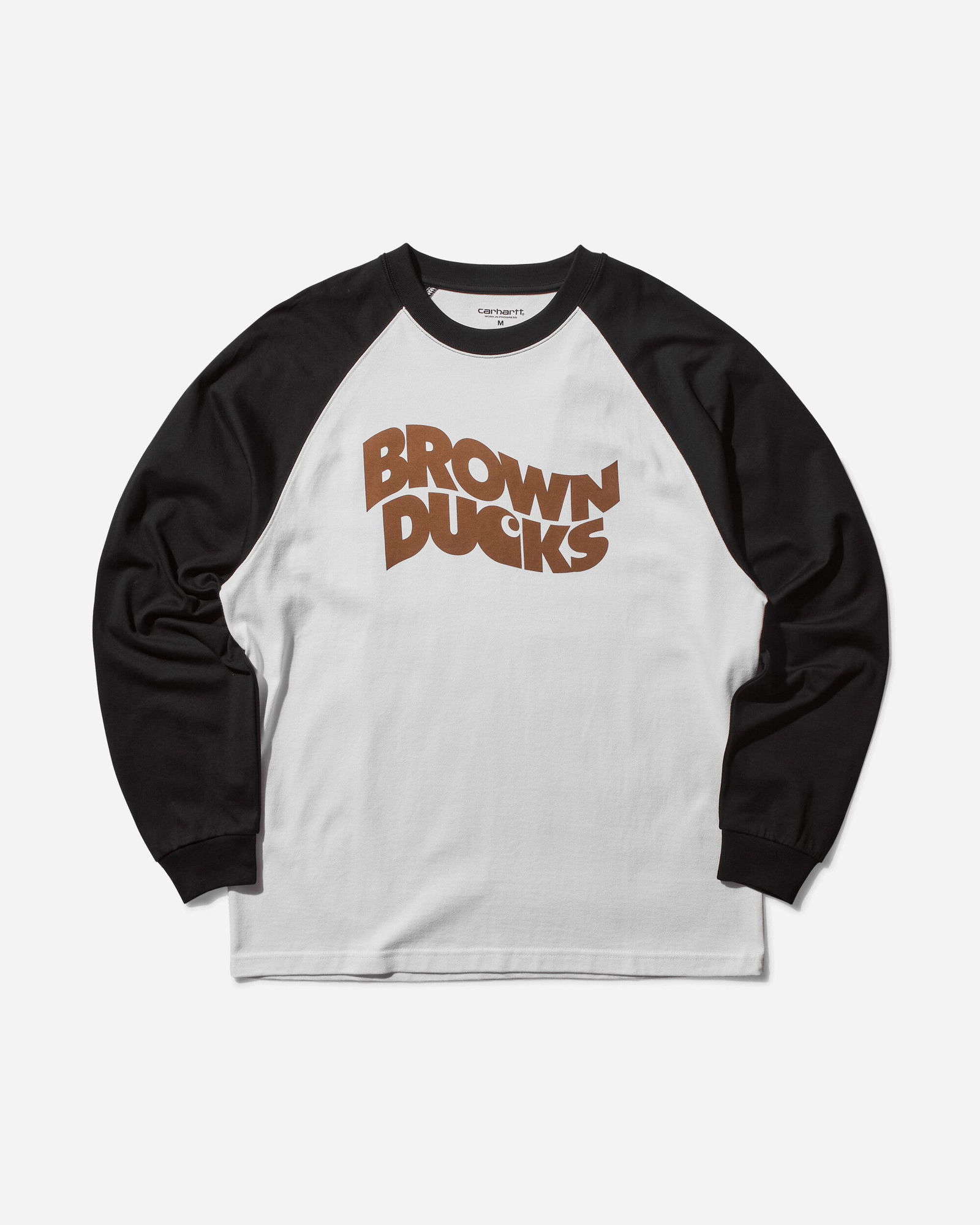 Brown Ducks Longsleeve Baseball T-Shirt White / Black