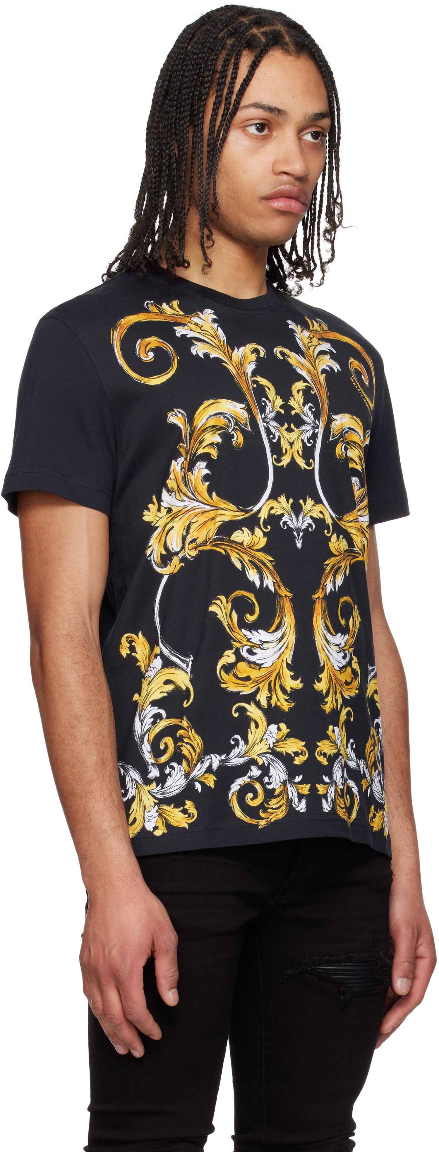 Tričko Versace Versace Jeans Couture Barocco Outline T-Shirt Čierna | E78GAH6SB_EJS461, 1