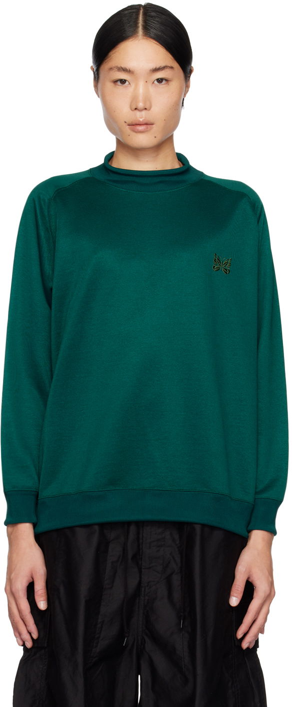 Mikina Needles Mock Neck Sweatshirt Zelené | NS258, 0