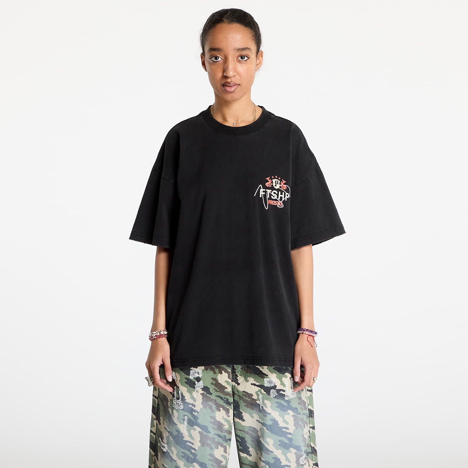 Tričko Footshop Prosto x Crest Black T-Shirt Čierna | FTSHP_416, 1