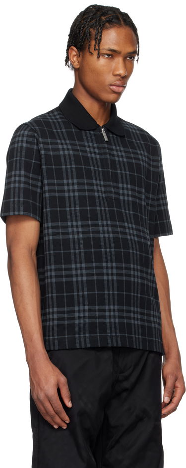 Polo tričko Burberry Burberry Stretch Cotton Blend Check Polo Čierna | 8101895, 1