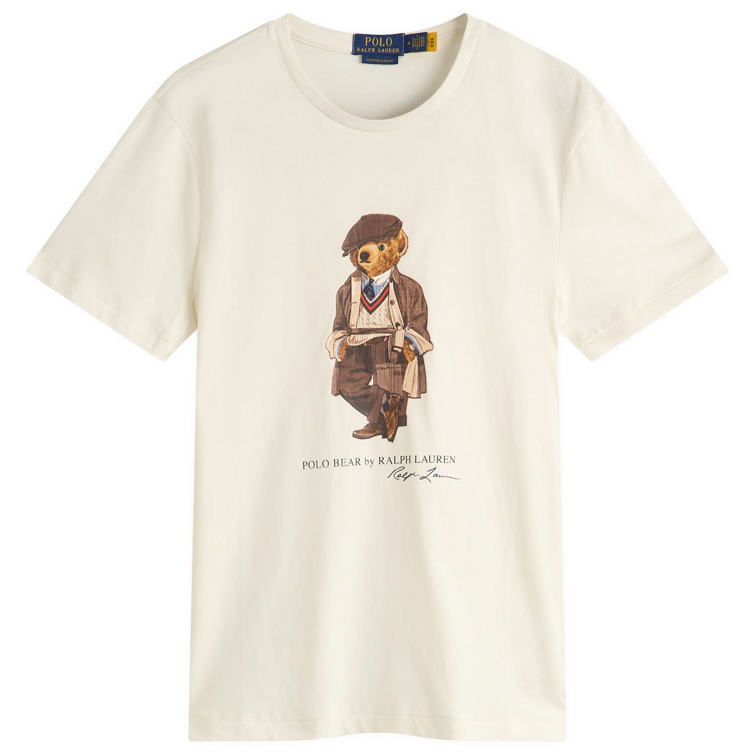Tričko Polo by Ralph Lauren Ralph Lauren Heritage Bear Graphic Tee, Size Large Béžová | 710P00085001-WHT, 1