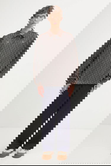 Polo tričko Puma PUMA x JJJJOUND Geometric Pattern Long-Sleeve Polo Shirt Hnedá | 635538, 4