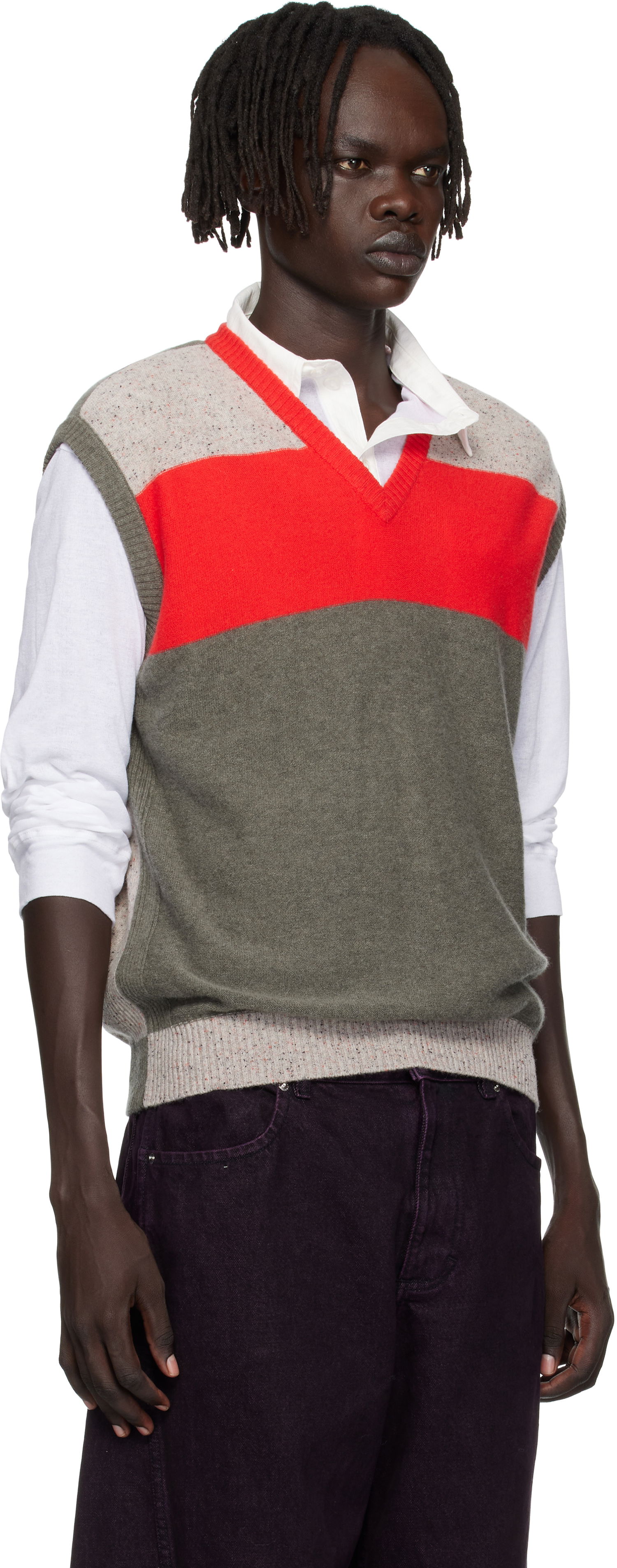 Vesta Eckhaus Latta Eckhaus Latta Striped Knit Racer Vest Rôznofarebný | 8260-EL-PF25-W, 1