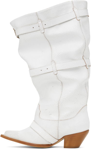 Oblečenie R13 R13 Buckled Slouch Cowboy Boots Biela | R13WS114-S209A, 2